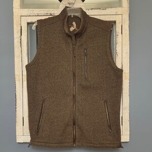 Orvis Brown Fleece Vest with Zippered Pockets